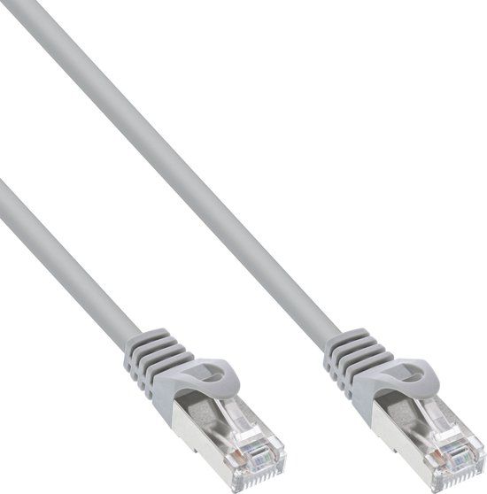 InLine Patchkabel, SF/UTP, Cat.5e, grijs, 0,25m