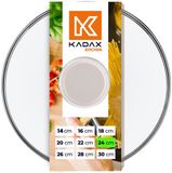KADAX Glazen Deksel Met Siliconen Handvat, Beige, 24 cm