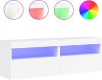 vidaXL Tv-wandmeubels met led-verlichting 2 st 60x30x40 cm wit
