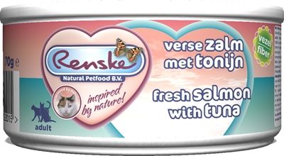 Renske Vers Vlees Maaltijd Kat Verse Tonijn Met Zalm Vezels 24x70 Gr
