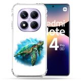 Cokitec Versterkte hoes voor Xiaomi Redmi Note 14 Pro 5G dierenschildpad wit veelkleurig