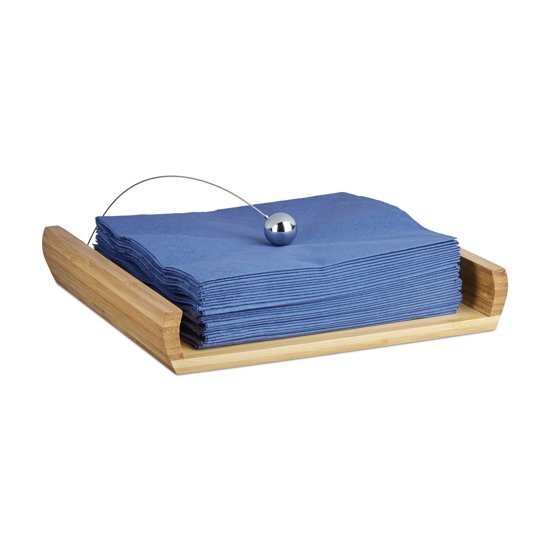 Relaxdays - servettenhouder van bamboehout - voor 33 x 33 cm servetten - hout