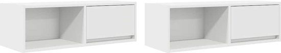 vidaXL Tv-meubelen 2 st 80x31x25,5 cm bewerkt hout wit