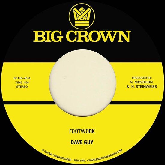 Footwork/Morning Big Crown Records Dave Guy - Footwork / Morning Glory (7" Single)