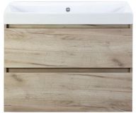 BES LED Maxx XL Badmeubelset 80 cm - Craft Oak - Wastafel Just Zonder Kraangat
