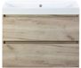 BES LED Maxx XL Badmeubelset 80 cm - Craft Oak - Wastafel Just Zonder Kraangat