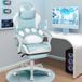 Puluomis - Gaming stoel - Bureaustoel - Kunstleer - Blauw en wit
