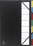 Exacompta 6x Sorteermap Harmonika® Ordonator® Sorteermap met uitrekbare rug en elastosluiting - 7 Indelingen - Zwart