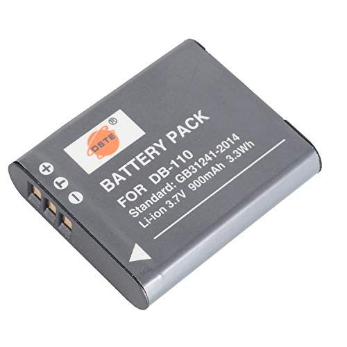 DSTE DB-110 (900mAh/3.7V) camera accu Compatibel voor Ricoh GR III, Ricoh WG-6, Ricoh G900, Ricoh G900SE camera (niet geschikt voor Ricoh GR Digital III)