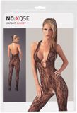 No:Xqse Mandy Mystery Lingerie Catsuit Open Kruis Kant Zwart L/XL
