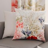 PETTI Artigiani Italiani - 1 paar kussenslopen 60 x 60 cm van microvezel, decoratief kussen voor slaapkamer, bank, woonkamer, set van 2 kussenslopen, bloemenpatroon, lichtblauw, 100% Made in Italy