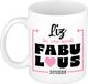 Bellatio Decorations Naam mok Liz - wit - Fabulous - keramiek - 300 ml - cadeau collega beker - cadeau
