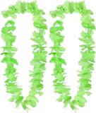 Boland Hawaii krans/slinger - 2x - Tropische kleuren vert - Bloemen hals slingers
