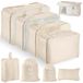 Icecat Ensemble d'organisateurs de valise comprenant 9 pièces, de couleur beige