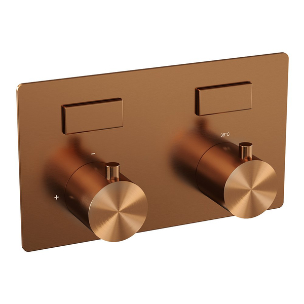 Brauer Copper Edition - 2 functies - inbouwthermostaat - drukknoppen - in/afbouwdelen - koper geborsteld PVD 5-GK-155