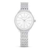 Swarovski Montre Attract, Fabriqué en Suisse, Bracelet en métal, Ton argenté, Acier inoxydable