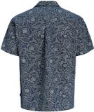 Jack & Jones Premium Resort overhemd Regular Fit Korte Mouw Katoen Paisley Blauw XL
