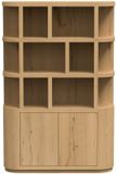 Livingfurn Boekenkast Novero - Naturel Eikenfineer - 145x40x220cm