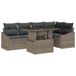 vidaXL Banc de jardin 6 pièces gris poly rotin acier thermolaqué