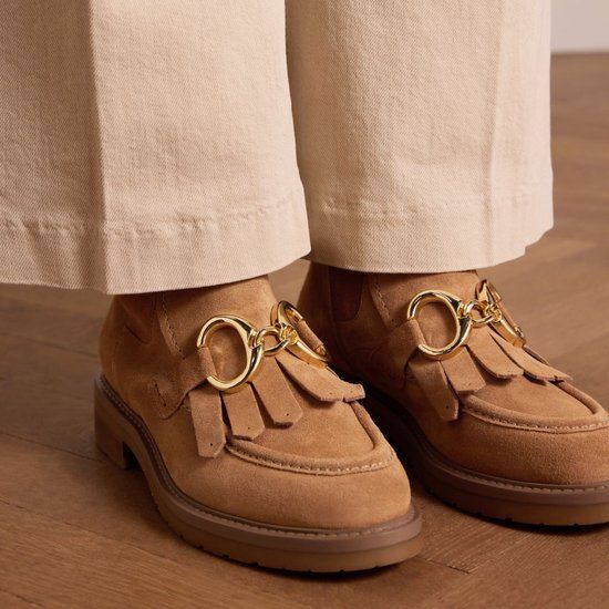 Manfield Dames Cognac Leren Enkellaarsjes Maat 39