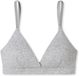 Schiesser Pure Rib bh (1-pack) - dames beha zonder beugel dubbelrib biologisch katoen uitneembare pads grijs - Maat: 80C