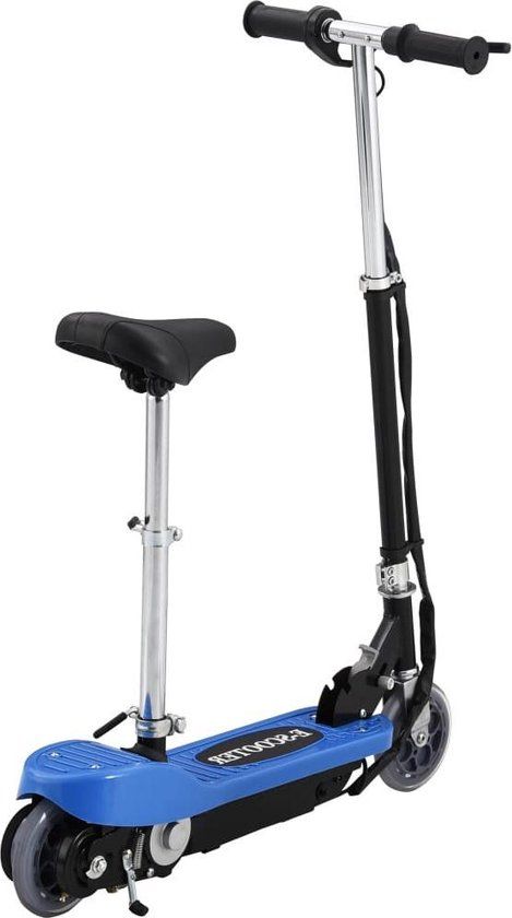 vidaXL Elektrische Step met Zitje 120 W Blauw