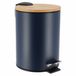 Tendance Badkamer prullenbak/afvalbak Bamboo vibe - soft close - donkerblauw - 3 liter - metaal