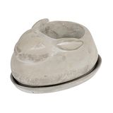 Creative Co-op Cement Konijn Vormige Planter Met Schotel