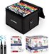 STARKSØN® STARKSØN 122 Stuks Twinmarkers Tekenset - Alcohol Dual Tip Brush Markers - Dubbelzijdige Stiften - Twinmarker & Markeerstift - Incl. Opbergtas & Schetsboek