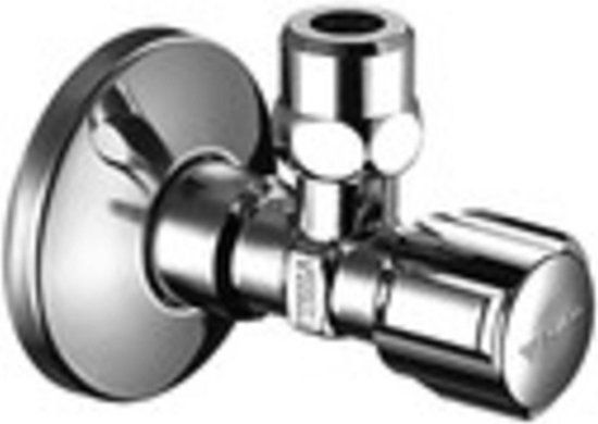 Schell Comfort hoekstopkraan met rozet met knop Kiwa 38x10mm chroom