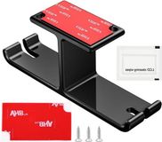 Semsen Support de casque double pour jeux et bureau - Support de casque en aluminium - Rotation - Noir