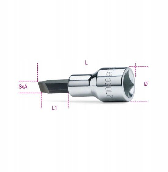 Beta Dop 1/2" Platte Schroevendraaier Bit Dop 1.2x8mm