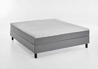 Atlantic Home Collection Happy boxbed zonder hoofdeinde, matras met bonellvering, hardheid H2, stof, grijs, 180/200 cm, lighoogte ca. 58 cm.