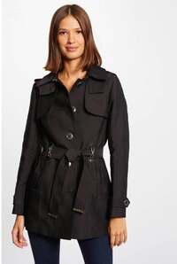 Morgan Morgan trenchcoat zomer met ceintuur zwart