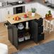 STILVORA Keukeneiland - Uitklapbaar Werkblad Met Opbergruimte En Wielen - Voor Keuken En Eetkamer - MDF;Eikenlook - 135x44x90 Cm