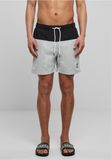 Urban Classics Block zwemshort heren, Lichtgrijs/zwart