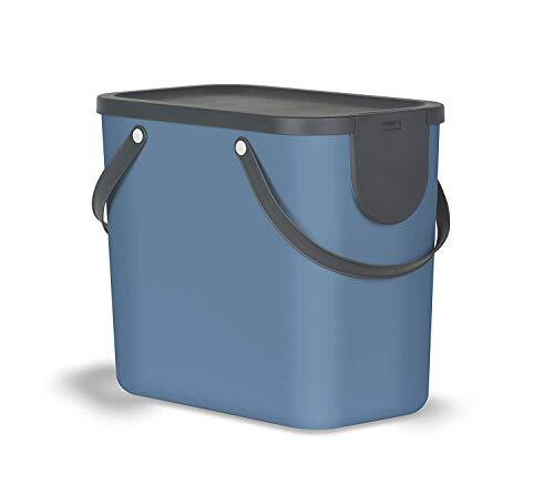 Rotho Babydesign Albula Afvalscheidingssysteem 25l voor de keuken, Kunststof (PP) BPA-vrij, blauw/antraciet, 25l (40.0 x 23.5 x 34.0 cm)