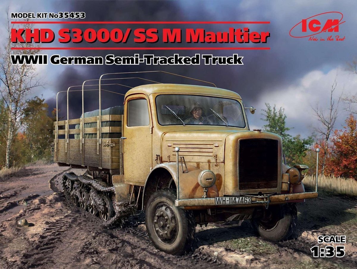 ICM 35453 modelbouwset KHD S3000/SS M muildier WWII Duits Semi-tracked Truck