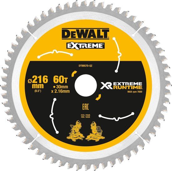 DeWalt XR FlexVolt Zaagblad 216mm x 30mm 60T - DT99570-QZ
