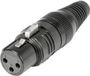 Hicon HI-X3CF-G XLR-connector Bus, recht Aantal polen: 3 Zwart 1 stuk(s)