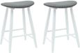 vidaXL Eetstoelen 2 stuks Massief Rubberhout Wit en grijs 46 x 37 x 63 cm