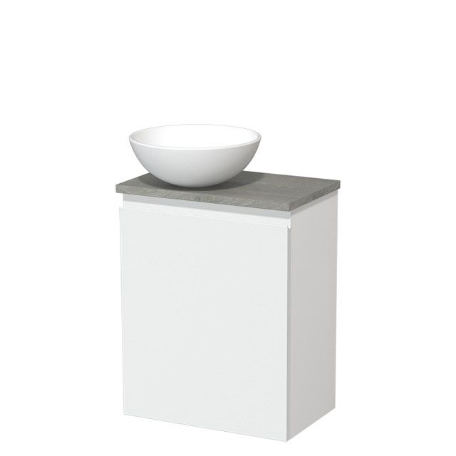 Maxaro Modulo Toiletmeubel 41 cm - Mat Wit - Grijs Eiken