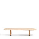 Kave Home Salontafel Pirita Travertin en licht eiken 147 x 65cm - Beige