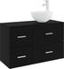 vidaXL Meuble de salle de bain set 2 pcs chêne noir bois transformé