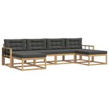 vidaXL - Buiten - bank - set - 6 - st - Wit - en - antracietkleurig