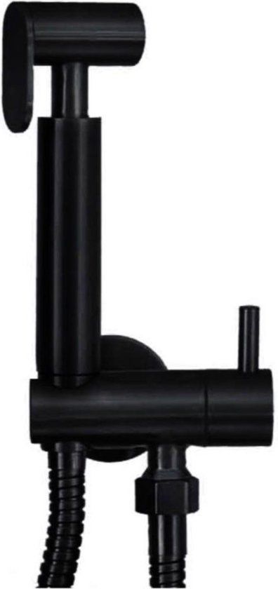 Wiesbaden Caral Bidet Handdoucheset Budget - RVS - Mat Zwart