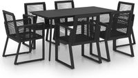 vidaXL 7-delige Tuinset PVC-rattan Zwart
