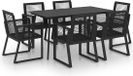 vidaXL 7-delige Tuinset PVC-rattan Zwart