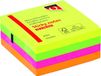 Quantore Memoblok 76x76mm neon kleuren assorti 4 kleuren 400 vel | 6 stuks