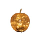 Anna's Collection Appel crackle glas amber oplaadbaar 30 LED 15x17 cm